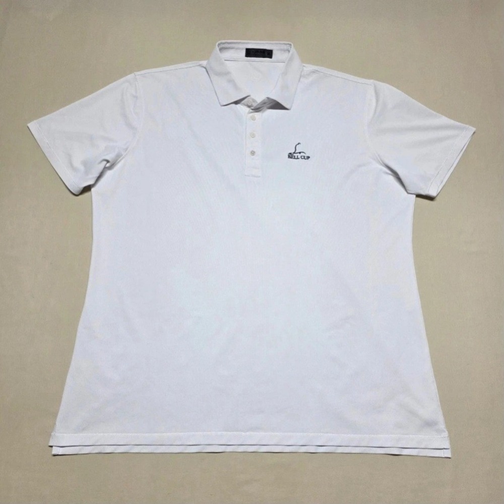 G/FORE Men Size XL Off-White Polo Shirt Pullover Short Sleeve Stretch Slim Fit